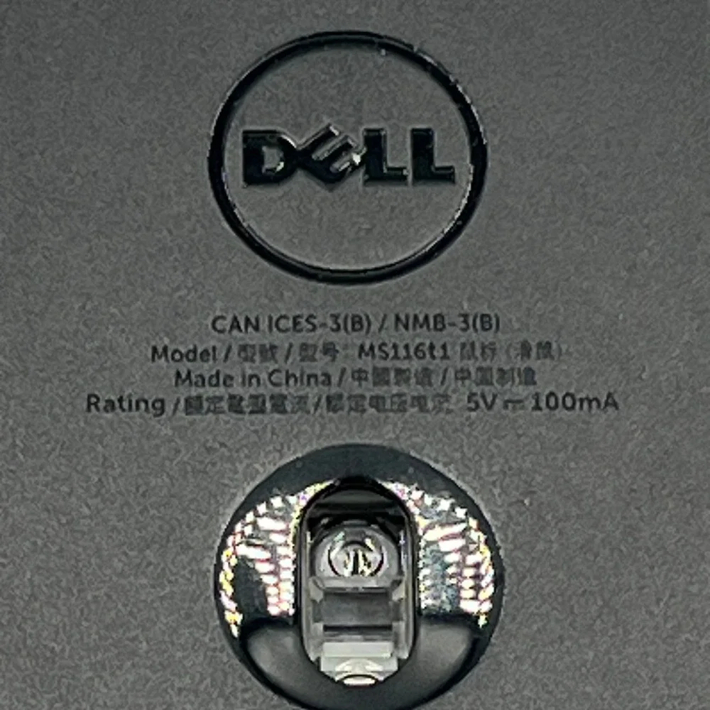 Dell Optical Mouse MS116t1 Unisex One Size Black Very Good USB Wired Office